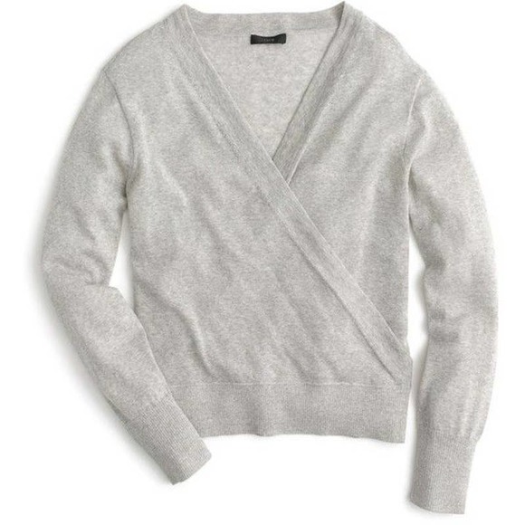 J. Crew Sweaters - J. Crew Merino Wool Wrap Sweater Grey Size Small Lightweight Versatile Preppy
